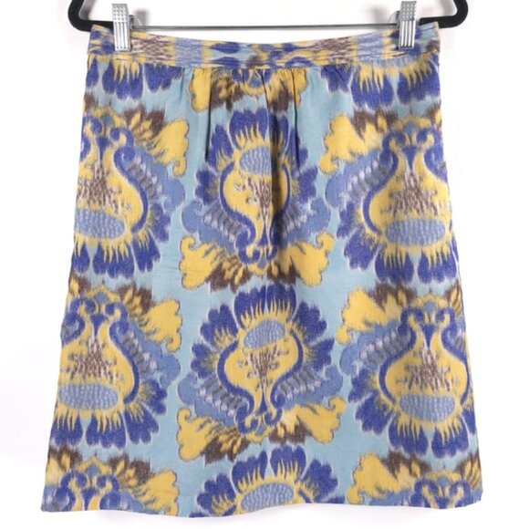 TORY BURCH SILK Blend Pleated Skirt A-Line Abstract Print Size 8 - Picture 1 of 10